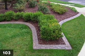 flat stamped concrete landscape border