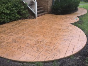 slate tile designed concrete patio area